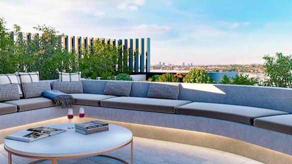 Artist's render of the rooftop garden. 