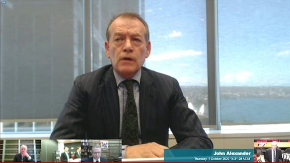 John Alexander at the NSW Crown inquiry this week.
