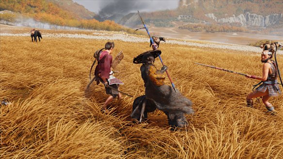 The gritty, muddy, bloody combat is a big part of the game, and by visiting various masters Atsu can learn to wield several different weapons.