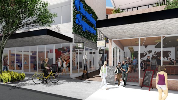 An artist’s impression of the Charing Square planning proposal for apartments and a retail precinct behind the Robin Hood Hotel in Waverley.