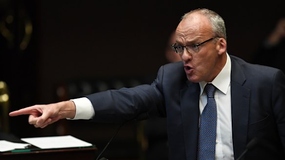 Luke Foley during question time on Wednesday. 