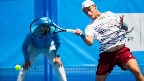 James Duckworth in action at the 2016 Canberra International. 