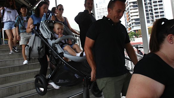 Just two platforms at busy Redfern station have lift access. 