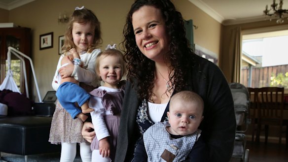 Sydney mother Felicity Frankish, who has just had her third child, says she is now having to choose between working for almost no money or staying home with her children and forgoing the educational benefits of preschool.