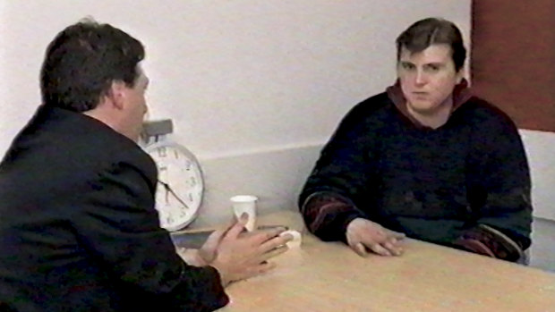 Homicide Detective Senior Sergeant Rod Wilson interviews Paul Denyer in 1993.