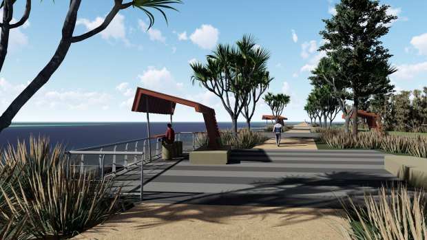 An artist impression of the new Seaway Promenade's intersection with Federation Walk at The Spit.