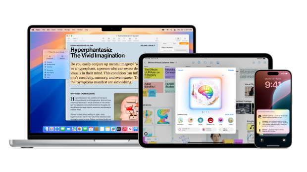 Apple AI features will be available across Mac, iPad and iPhone.