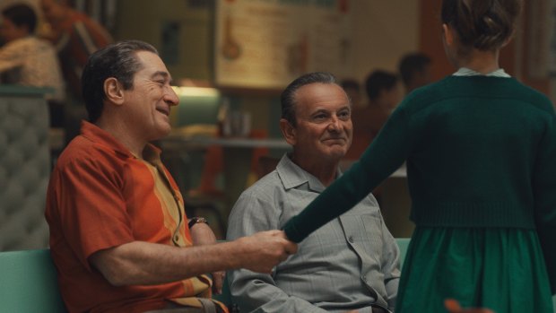 Robert De Niro as mobster Frank Sheeran, with Joe Pesci in Martin Scorsese's The Irishman. 