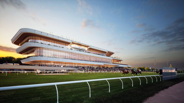A render of the planned new grandstand.