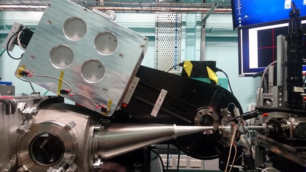 The experimental set-up in the Australian synchrotron.