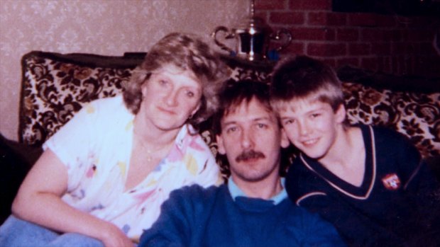 A young David Beckham with his mother Sandra (left) and father, Ted (centre). The Netflix documentary explores David’s relationship with his father.