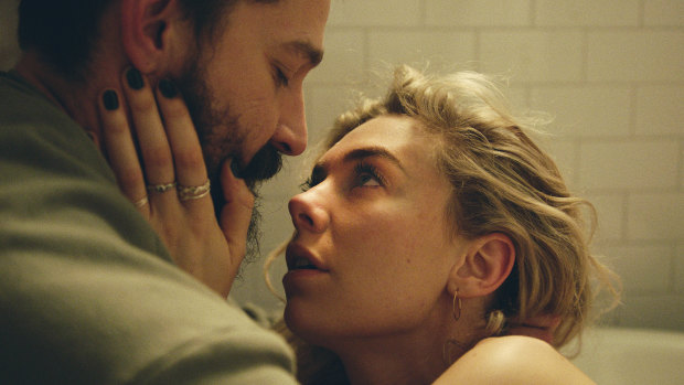Shia LaBeouf (left) and Vanessa Kirby in a scene from the movie Pieces of a Woman.