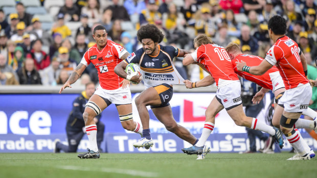 Henry Speight scored two tries against the Sunwolves in his best game of the year.