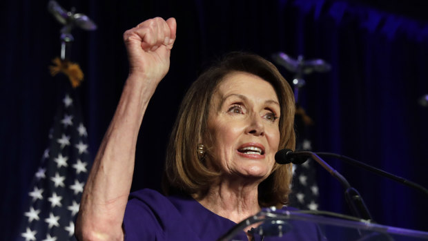 Nancy Pelosi speaks at a House Democratic election night event in Washington. 