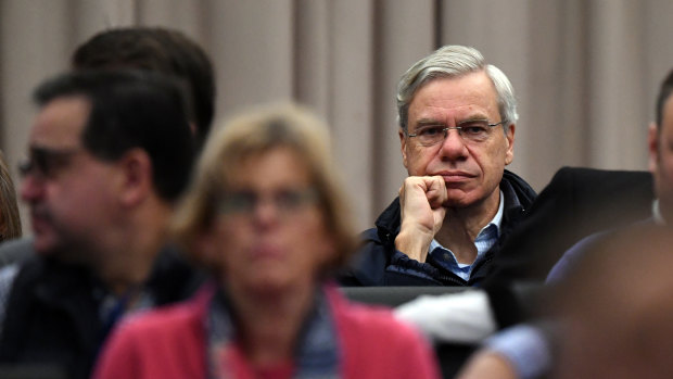 Former Liberal Party president Michael Kroger at the state council meeting at Moonee Valley racecourse. 