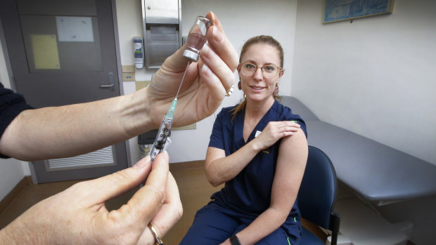 The first 100 Queenslanders will be injected with the vaccine on Monday.