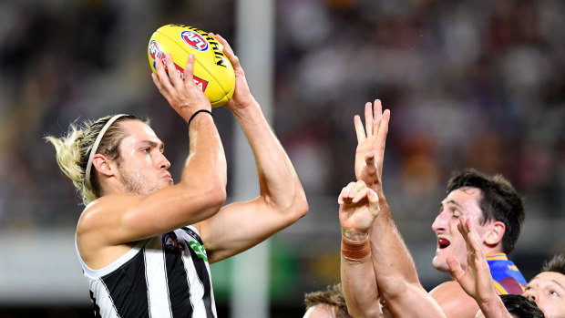 Darcy Moore has been an important part of the Magpies' miserly defence.