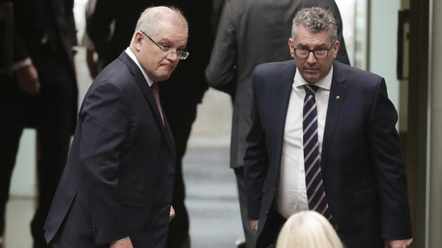 Prime Minister Scott Morrison with Resources Minister Keith Pitt in June.