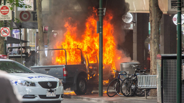The attack scene on Bourke Street.