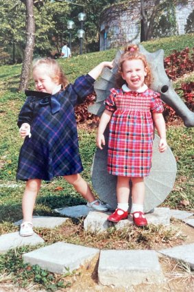 Author Hannah Bent (right) aged 2, with and her sister Camilla (aged 5).