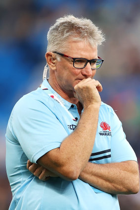 Waratahs head coach Darren Coleman during last week’s loss to the Brumbies.