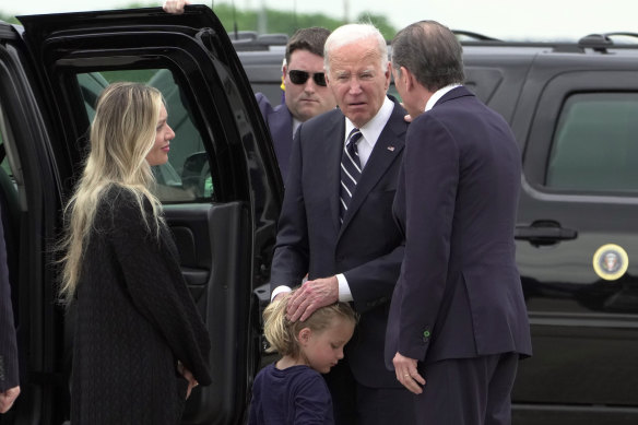 President Joe Biden with son Hunter Biden, daughter-in-law Melissa Cohen and grandson Beau.