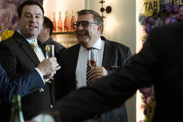 Liberal powerbroker Michael Photios with former NSW minister Stuart Ayres. 