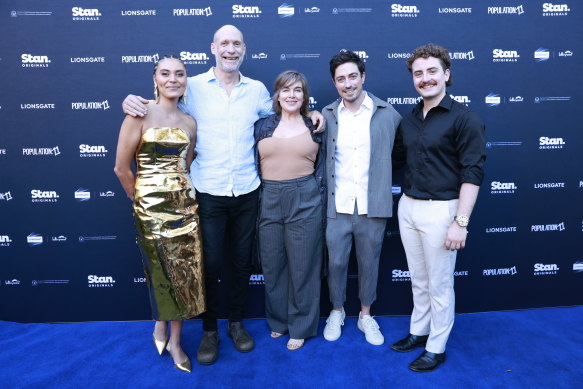 Perry Mooney, Steve Le Marquand, Pippa Grandison, Ben Feldman and Ethan Gosatti at the premiere of Population 11.