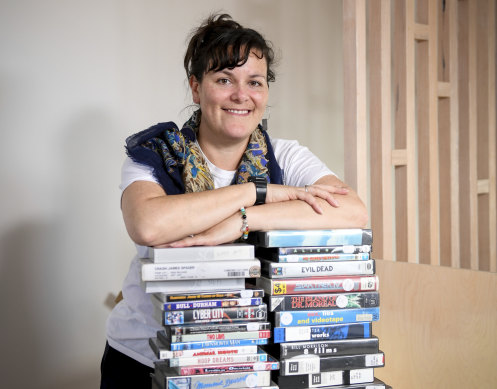 Video artist Jessie Scott is a fan of the video shop – and her DVD player. 
