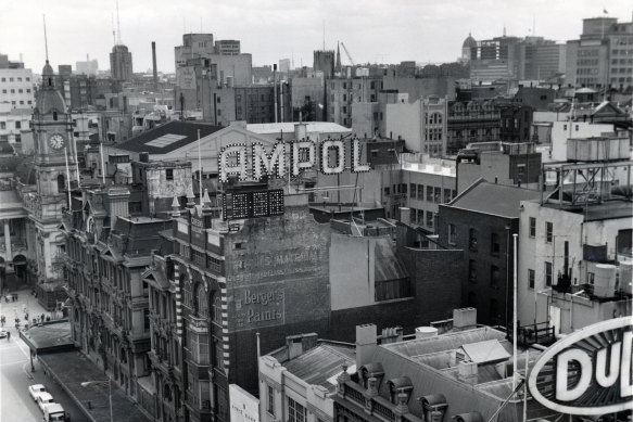 View of the proposed site for the Melbourne City Square in 1965.