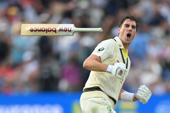 Pat Cummins after hitting the winning runs at Edgbaston.