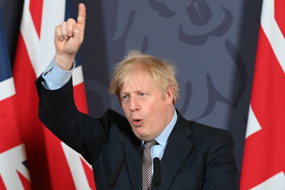 Prime Minister Boris Johnson announces the Brexit breakthrough in London on Christmas Eve.