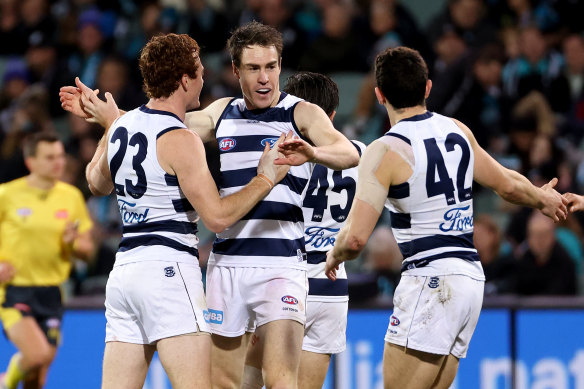 Jeremy Cameron had a huge final quarter for the Cats.