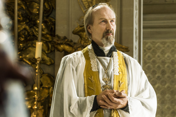 William Hurt as the Jesuit priest Pere la Chaise in The King’s Daughter, which was shot in Melbourne in 2015.
