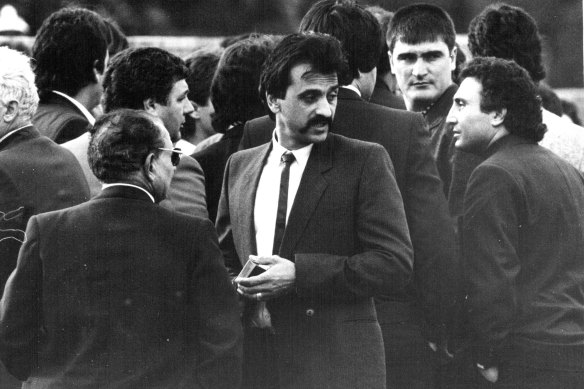 Mourners at Pine Grove Cemetery in Eastern Creek. May 27, 1987