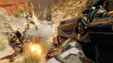 Doom-like frenetic combat translates well to this open-world design, even if it's really a mostly barren map spotted with awesome, enclosed shooting galleries.