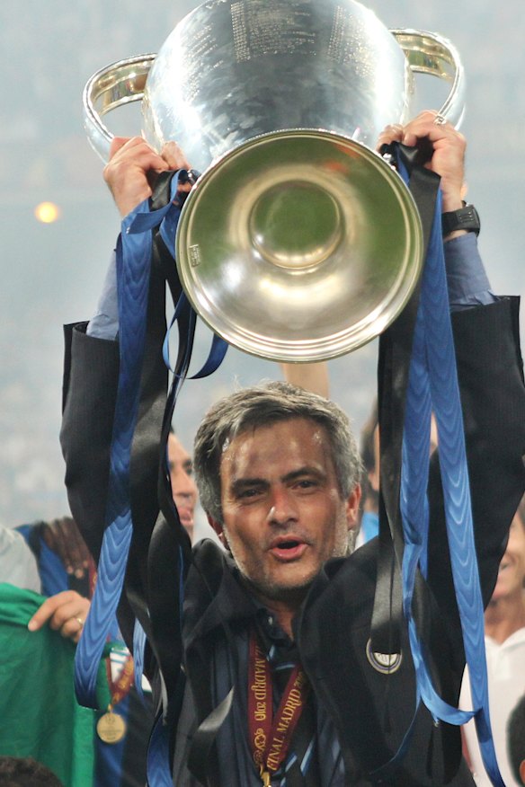 Jose Mourinho after winning the Champions League with Inter Milan in 2010.