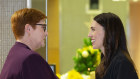 New Zealand Prime Minister Jacinda Ardern with Foreign Minister Marise Payne. 