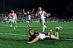 Trbojevic scored Manly’s fifth try against the Dragons.
