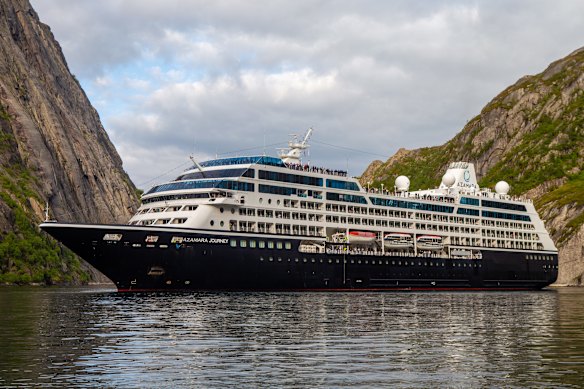 An Azamara cruise in Trollfjord, Norway.