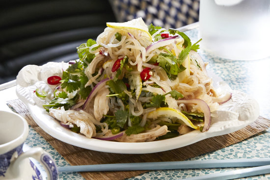 This herb-strewn chicken and noodle salad is the perfect hot weather antidote.