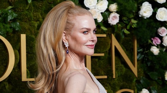 Nicole Kidman sporting a high pony at the Golden Globes.