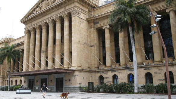 The city of Brisbane resembled a ghost town on Saturday after the Queensland Premier Annastacia Palaszczuk announced a three day lock down. Pictured is King George square in the CBD.