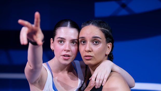 Sophie (Elodie Westhoff) and Ann (Rachel Crossan) bond on the track.