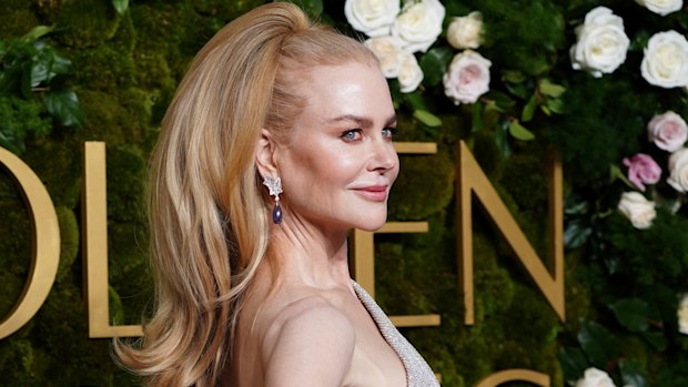 Nicole Kidman sporting a high pony at the Golden Globes.