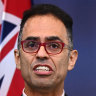 NSW Treasurer Daniel Mookhey and NSW Finance Minister Courtney Houssos address media after delivering the state’s budget update.