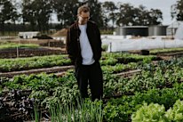 Brendan Pratt at Wayfinder's market garden