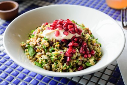 Eat foods that take longer to chew, like the popular Cypriot grain salad, packed with protein-packed freekah.
