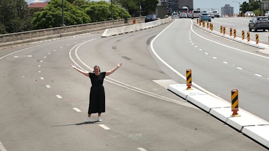 Millers Point resident Yasmina Bonnet on the area used to park incident response vehicles.