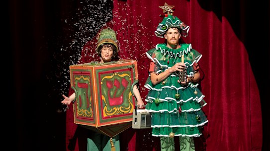 Emma Jevons and Michael Whalley in a scene from A Very Jewish Christmas Carol.